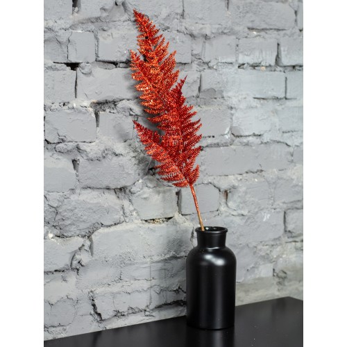 Ветка декоративная папоротник красный, 68 см (39445)