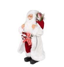 Дед Мороз в белой шубке и красной жилетке, 30 см (181781-30)
