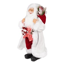 Дед Мороз в белой шубке и красной жилетке, 45 см (181781-45)