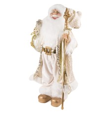 Дед Мороз в золотой шубке с подарками и посохом, 45 см (21838-45)