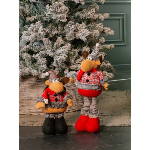 Олень под елку в клетчатой куртке, 53 см (HM2874-53)