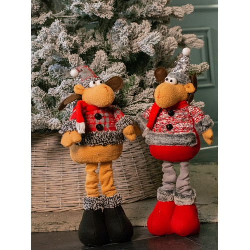 Олень под елку в клетчатой куртке, 53 см (HM2874-53)