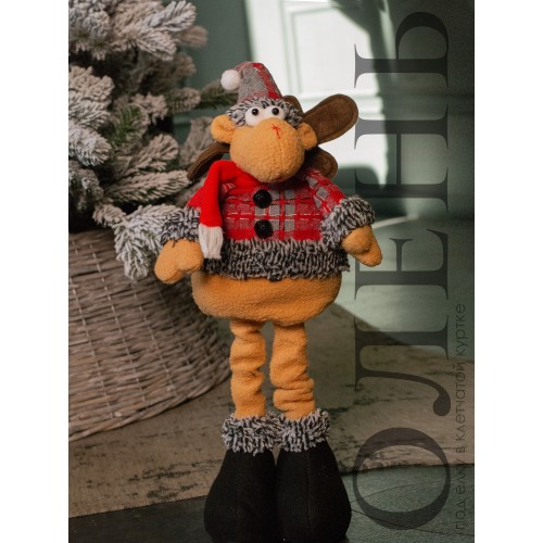 Олень под елку в клетчатой куртке, 53 см (HM2874-53)
