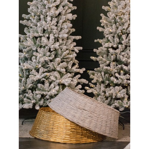 Корзина под елку из ротанга 80х28 см серый