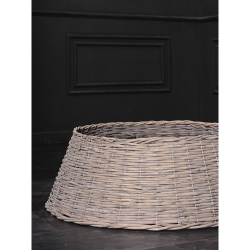 Корзина под елку из ротанга 80х28 см серый