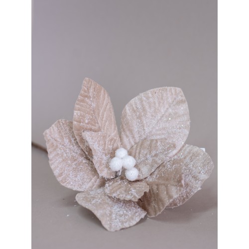 Цветок декоративный, 20 см (кремовый, 01940)