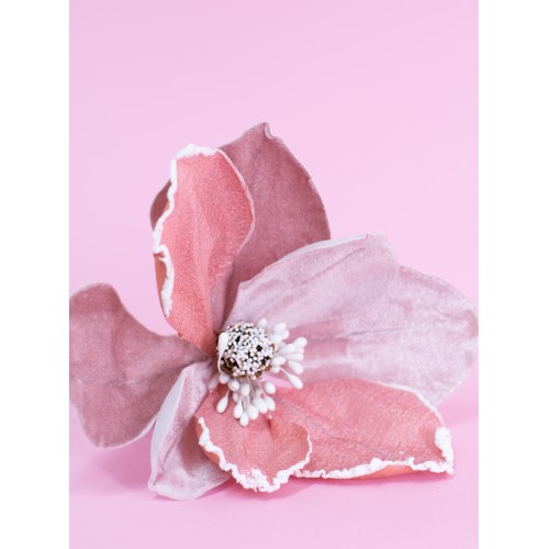 Цветок декоративный магнолия розовый, 15 см (03317)