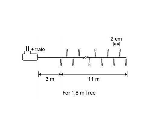 Гирлянда светодиодная нить String Light, 14 м, 8 режимов, 700 ламп (теплый, 83770) Luca lighting