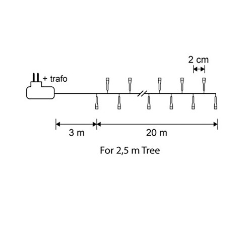 Гирлянда светодиодная String Light, 20 м, 8 режимов, 1000 ламп (экстра теплый белый, 83771) Luca lighting