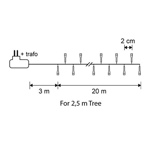Гирлянда светодиодная String Light, 20 м, 8 режимов, 1000 ламп (экстра теплый белый, 83771) Luca lighting