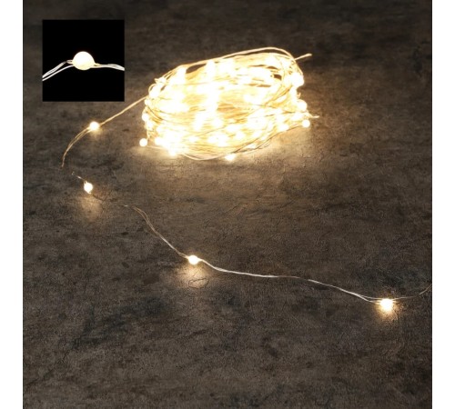 Гирлянда светодиодная String Light Роса 200 LED, 8 функций, 20 м (теплый белый, 87440)