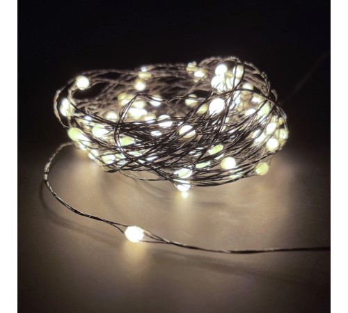 Гирлянда светодиодная String Light, 100 LED, 8 функций, 10 м (теплый белый, 87420)