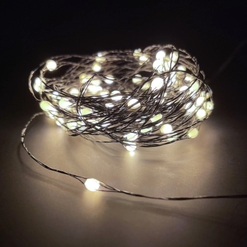 Гирлянда светодиодная String Light, 100 LED, 8 функций, 10 м (теплый белый, 87420)