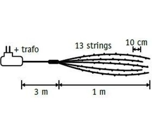 Гирлянда светодиодная «Хвост» String Light, 1 м, 125 ламп (белый, 84922) Luca lighting