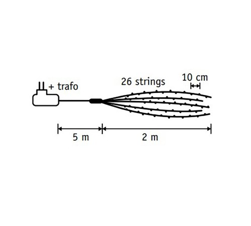 Гирлянда светодиодная «Хвост» String Light, 2 м, 520 ламп (теплый белый, 84927) Luca lighting