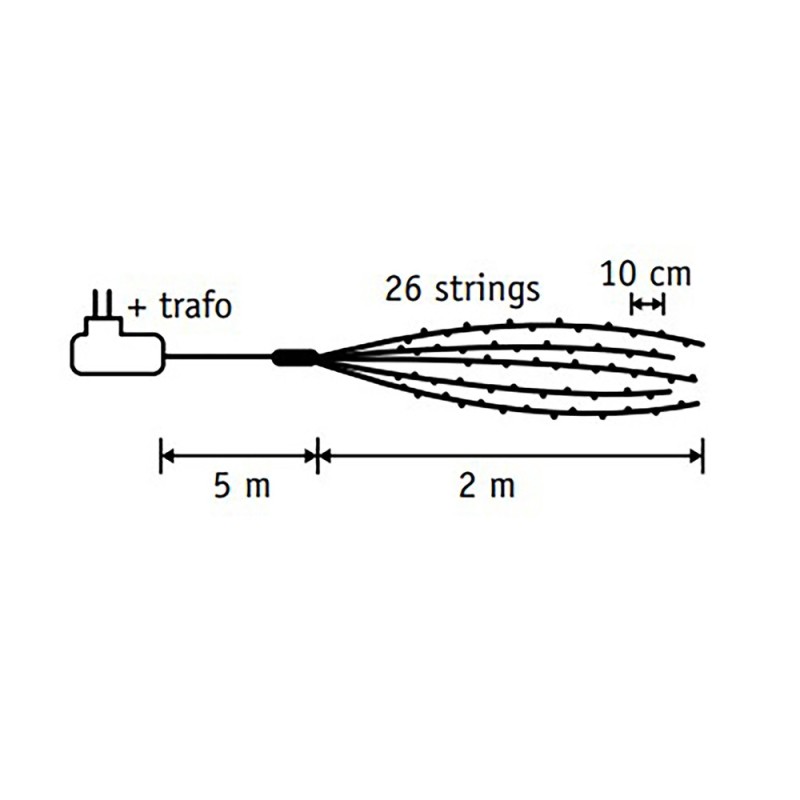 Гирлянда светодиодная «Хвост» String Light, 2 м, 520 ламп (теплый белый, 84927) Luca lighting 84927 - фото 4 | Ugolok.by