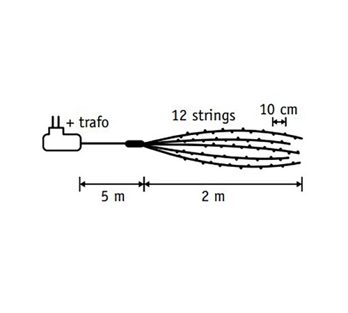 Гирлянда светодиодная «Хвост» String Light, 2 м, 240 ламп (белый, 84923) Luca lighting