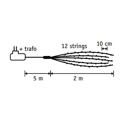 Гирлянда светодиодная «Хвост» String Light, 2 м, 240 ламп (белый, 84923) Luca lighting