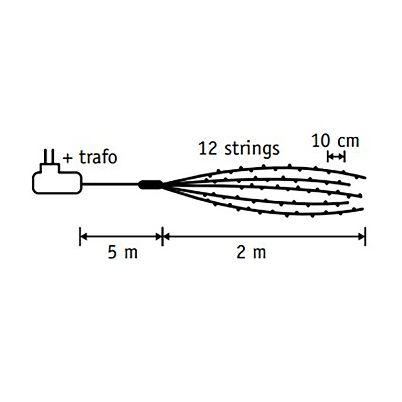 Гирлянда светодиодная «Хвост» String Light, 2 м, 240 ламп (белый, 84923) Luca lighting 84923 - фото 2 | Ugolok.by