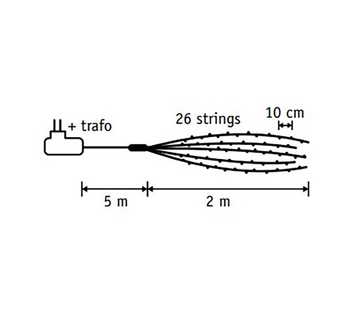 Гирлянда светодиодная «Хвост» String Light, 2 м, 520 ламп (белый, 84924) Luca lighting