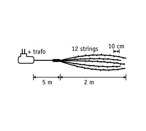 Гирлянда светодиодная «Хвост» String Light, 2 м, 240 ламп (теплый белый, 84077) Luca lighting