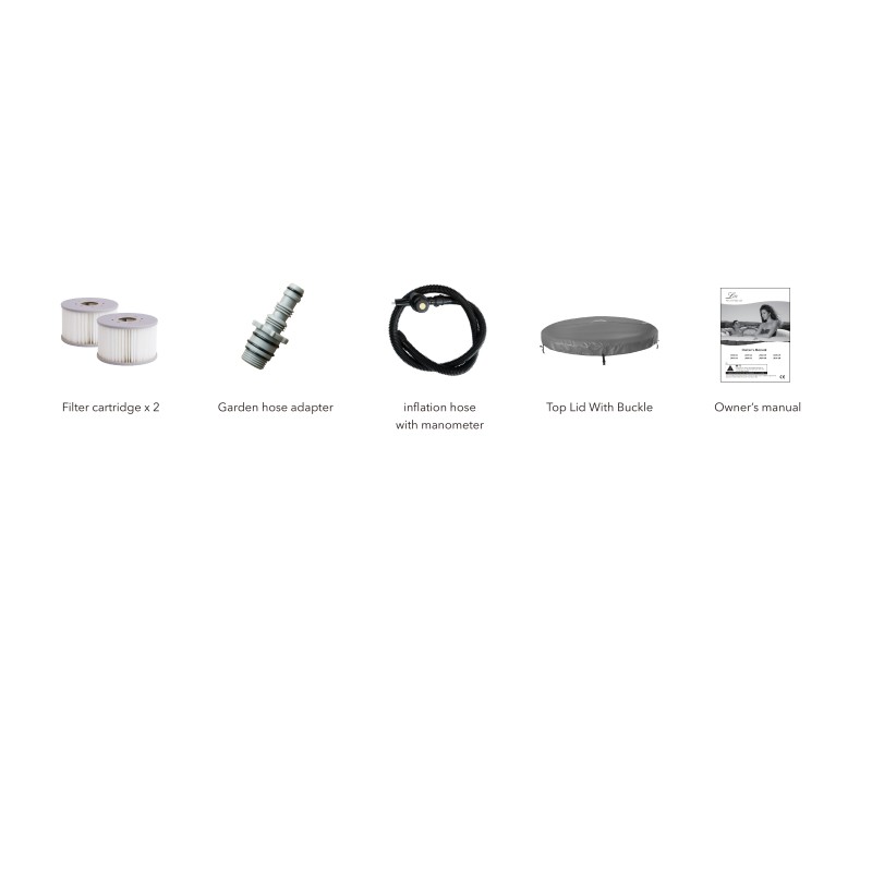 Надувной бассейн джакузи LR062U-GR MSpa 204х70 см Pebble 930 л, круглый, аэромассаж LR062U-GR - фото 4 | Ugolok.by
