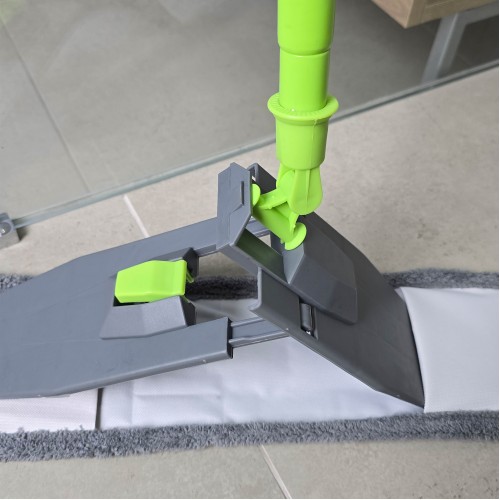Швабра для уборки пола с насадкой из микрофибры ML1004-1 Mellor Step (серо-зеленая)