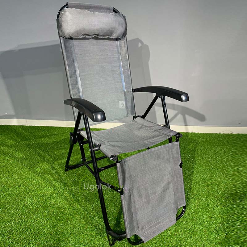 Кресло-шезлонг складное NIKA К3 с подножкой графитовый (К3/Гр)