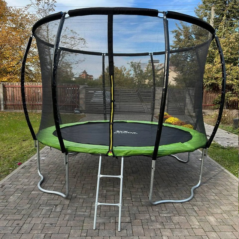 Батут SKYJUMP (скайджамп) MASTER green 312 cм (4 ноги) с защитной сеткой и лестницей SJM 312 green купить в Минске - интернет-магазин Ugolok.by