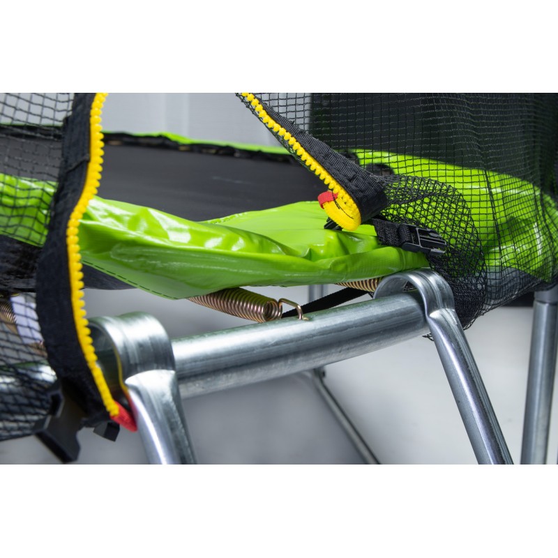 Батут SKYJUMP (СКАЙДЖАМП) зеленый PRO 252 cм (УСИЛЕННЫЙ) с защитной сеткой и лестницей SJ 252 PRO зеленый - фото 4 | Ugolok.by