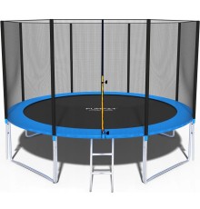Батут Funfit (12FT) (фанфит) PRO 374 см (УСИЛЕННЫЙ) с лестницей и длинными ножками