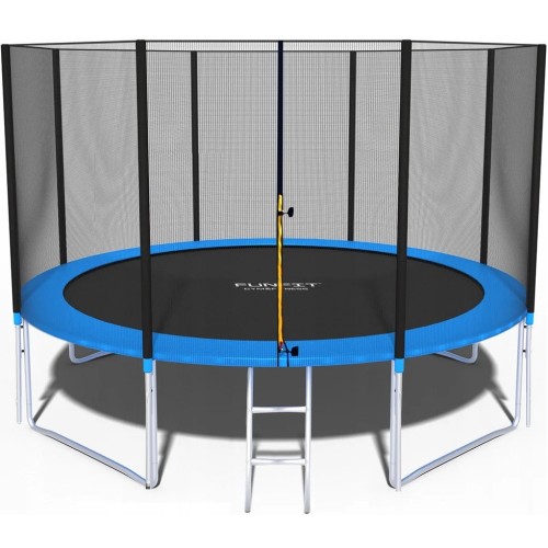 Батут Funfit (12FT) (фанфит) PRO 374 см (УСИЛЕННЫЙ) с лестницей и длинными ножками