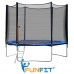 Батут Funfit (фанфит) BASIC 312 см. с защитной сеткой и лестницей (синий)