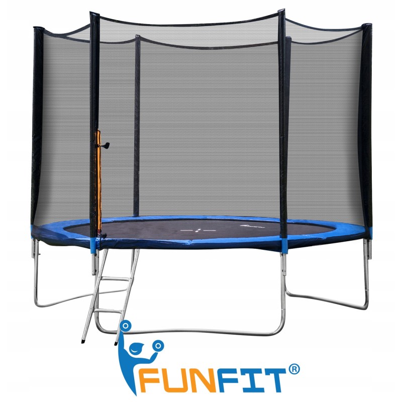Батут Funfit (фанфит) BASIC 312 см. с защитной сеткой и лестницей (синий) FF 312 - фото 5 | Ugolok.by