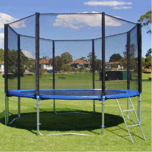Батут Funfit (12FT) (фанфит) PRO 374 см (УСИЛЕННЫЙ) с лестницей и длинными ножками