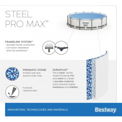 Бассейн каркасный Bestway 56595 Steel Pro MAX 427x84 см 56595 - фото 8 | Ugolok.by