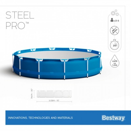 Бассейн каркасный Bestway 56677 Steel Pro 305x76 см 56677 - фото 5 | Ugolok.by