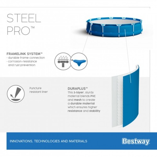 Бассейн каркасный Bestway 56677 Steel Pro 305x76 см 56677 - фото 6 | Ugolok.by