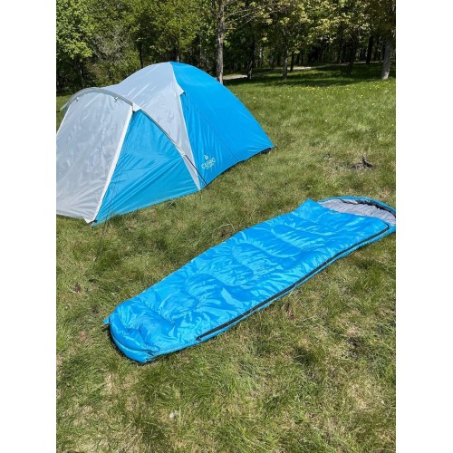 Спальный мешок ACAMPER BERGEN 300г/м2 turquoise-grey