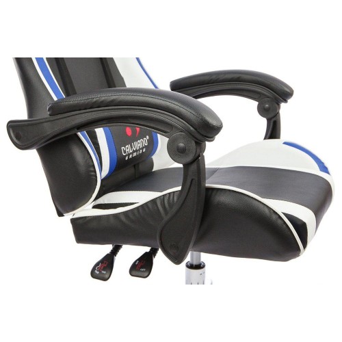 Вибромассажное кресло Calviano ASTI ULTIMATO black/white/blue