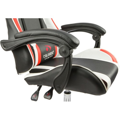 Вибромассажное кресло Calviano ASTI ULTIMATO black/white/red