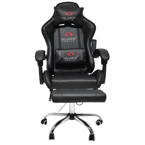 Вибромассажное кресло Calviano AVANTI ULTIMATO total black с подножкой