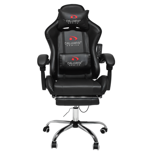 Вибромассажное кресло Calviano AVANTI ULTIMATO total black с подножкой