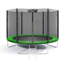 Батут Atlas Sport 312 см (10ft) BASIC (3 ноги) с внешней сеткой и лестницей GREEN