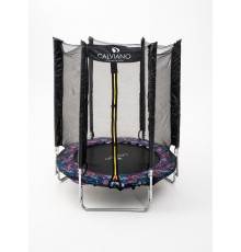 Батут пружинный с защитной сеткой Calviano smile 140 см-4,5ft складной