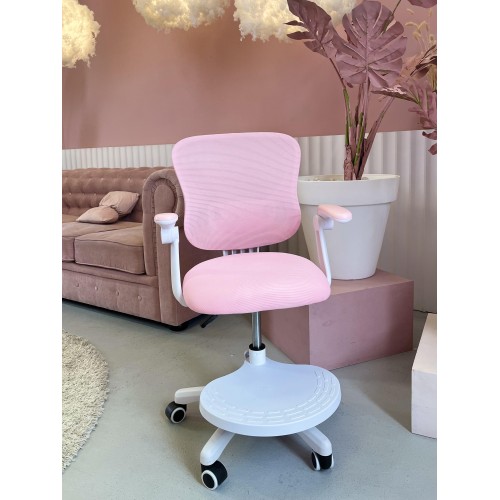 Кресло для сидения с регулировкой высоты Calviano Comfy розовое с подножкой