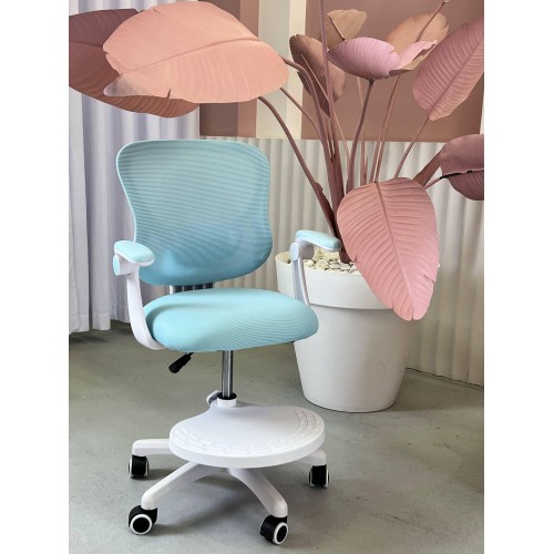 Кресло для сидения с регулировкой высоты Calviano Comfy голубое с подножкой