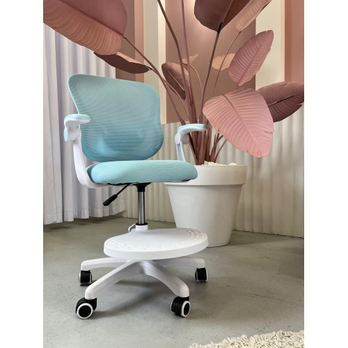 Кресло для сидения с регулировкой высоты Calviano Comfy голубое с подножкой