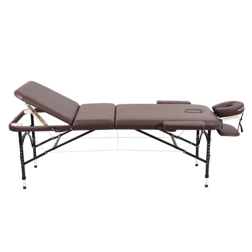 Массажный стол складной Atlas Sport Strong 70 см 3-с алюминиевый усиленная столешница коричневый 4816087401557 - фото 2 | Ugolok.by