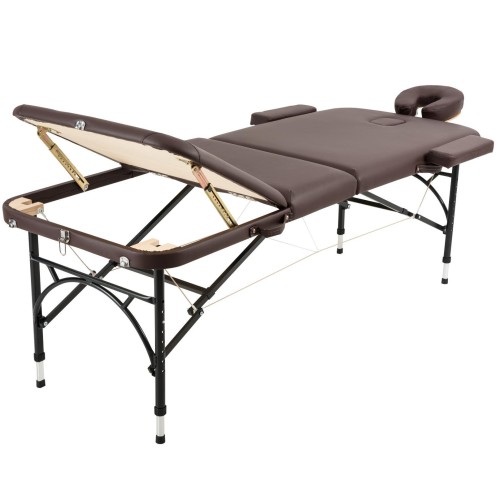 Массажный стол складной Atlas Sport Strong 70 см 3-с алюминиевый усиленная столешница коричневый 4816087401557 - фото 7 | Ugolok.by